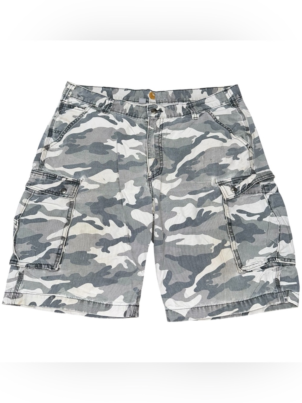 Vintage Carhartt Shorts 38 Relaxed Faded Camo Cargo Baggy Y2K Grunge Distressed